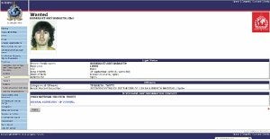 La ficha de Interpol.