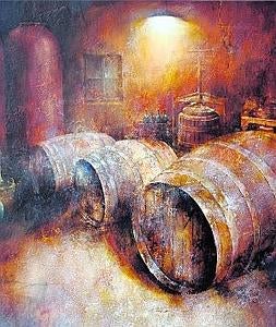 Reproducción del cuadro del pintor Pérez Canova que ilustra este año el cartel del Festival de Folclore de La Palma.