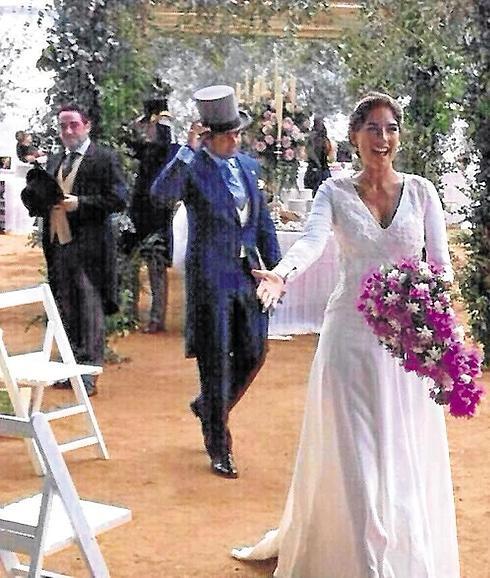Fran, el día de su boda civil con Lourdes 