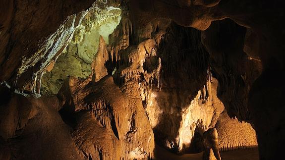 Una de las impresionantes salas de la kilométrica Cueva del Puerto, de Calasparra.