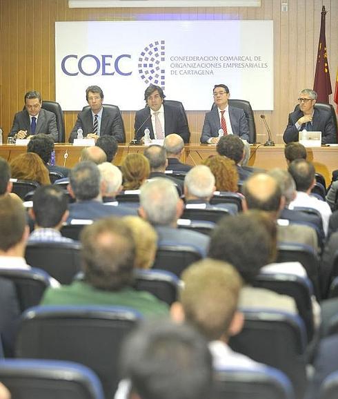 Imagen de la Asamblea General Ordinaria anual de la Confederación Comarcal de Organizaciones Empresariales de Cartagena. 