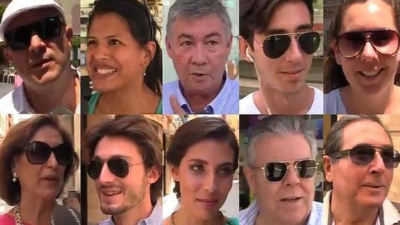 Varios de los ciudadanos encuestados en el centro de Murcia. 