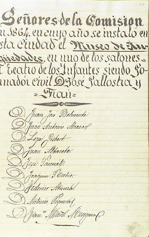 Actas de la Comisión Provincial de Monumentos. 1864. 