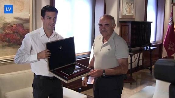 Miguel Ángel López con Alberto Garre, presidente de la Región. 