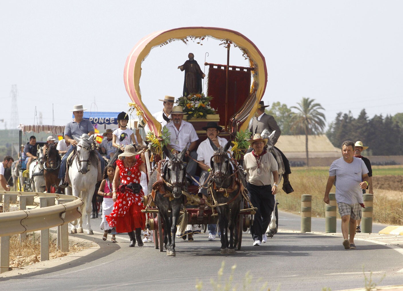 Romeros, con la imagen de San Ginés de la Jara, en 2013. 