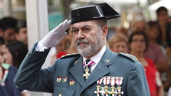El coronel jefe de la 5ª Zona de la Guardia Civil, José Ortega, durante el acto. 