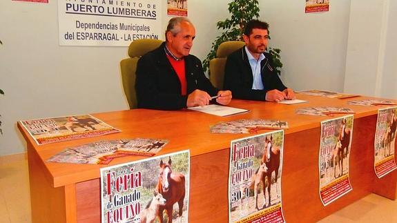 José María Parra y Jerónimo Gázquez, en la presentación de la Feria de Ganado Equino. 