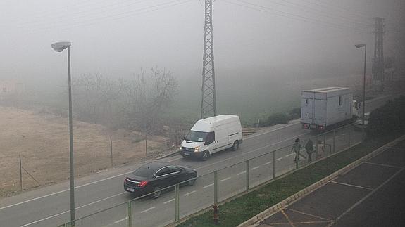 Imagen de la intensa niebla en la zona de Monteagudo.