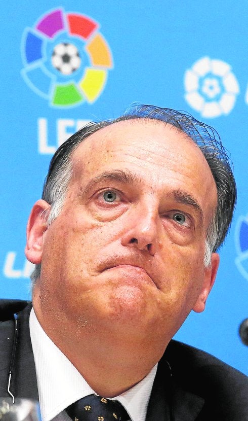 Javier Tebas, ayer, en Barcelona. 