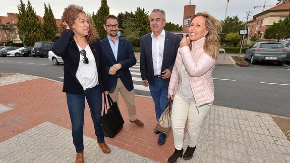 Casalduero, Mateos, Tovar y Jiménez, este lunes en Lorca.