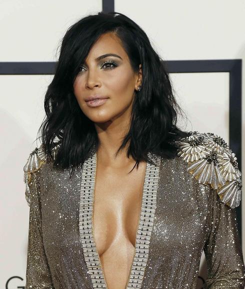 Kim Kardashian a su llegada alas gala de los Premiso Grammy, en Los Ángeles