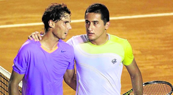 Nadal y Almagro, en 2013, en el torneo de Acapulco. 