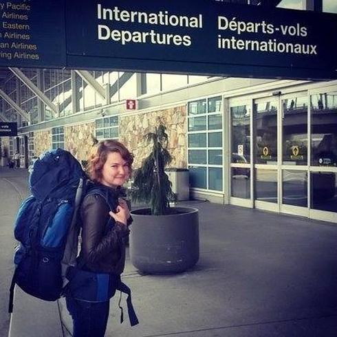 Una foto de Katherine Chappel en el aeropuerto de Vancouver una semana antes del accidente