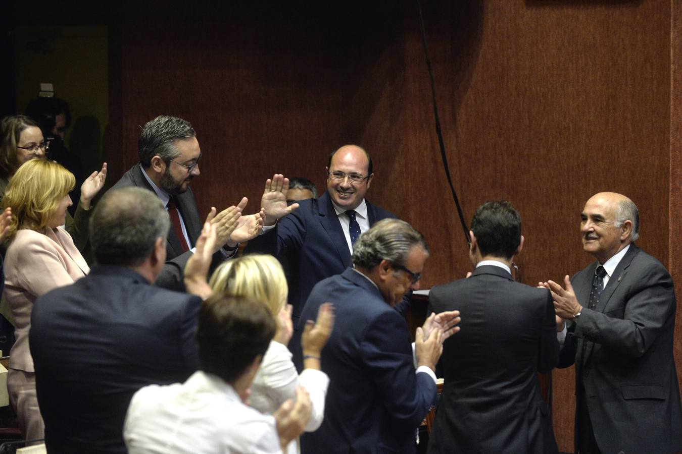 Pedro Antonio Sánchez, tras su discurso de investidura.