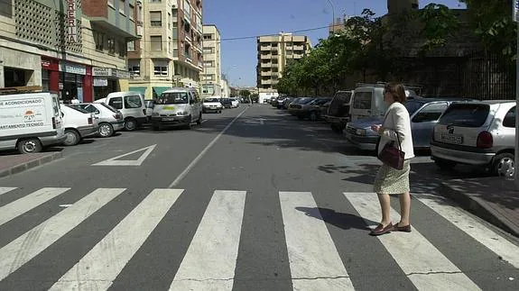 Paso de peatones en Murcia. 