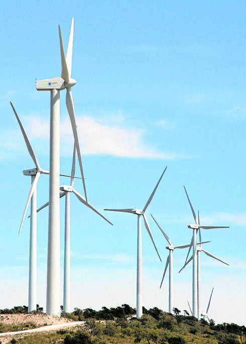 Molinos en el parque de Los Gavilanes, en Jumilla
