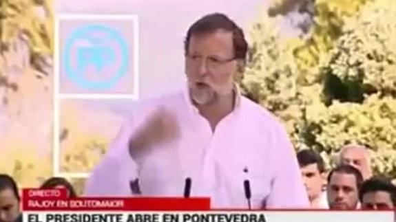 Mariano de Rajoy  en un mitin en Pontevedra