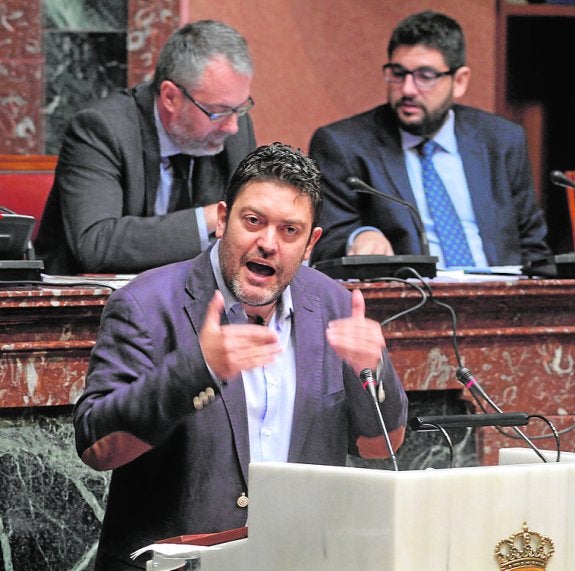 Miguel Sánchez, de C's, durante el pleno de la Asamblea. agm