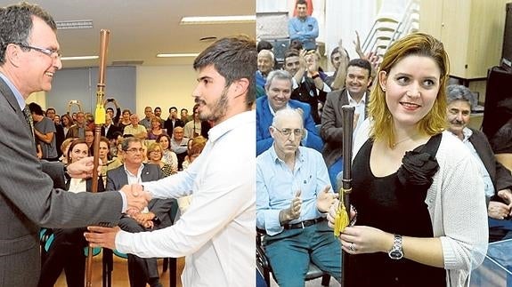 A la izquierda, Ballesta felicita a Álex Toledo; a la derecha, Jenifer Pérez, nueva presidenta de Gea y Truyols.