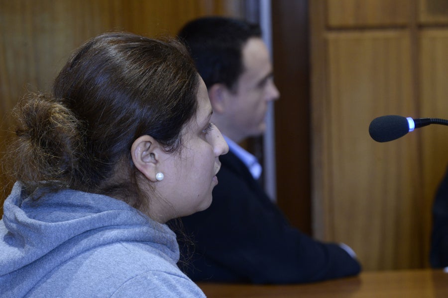 Fabiola B. M. y Salvador H. C. durante una de las jornadas del juicio.