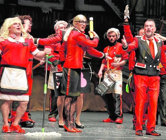 La chirigota de Beniaján, en la velada de anteanoche.