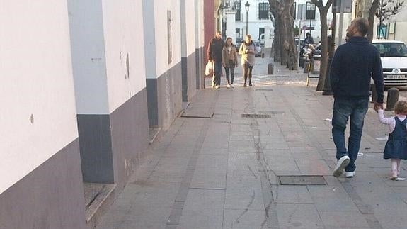 Rastro de los jamones en la calle.