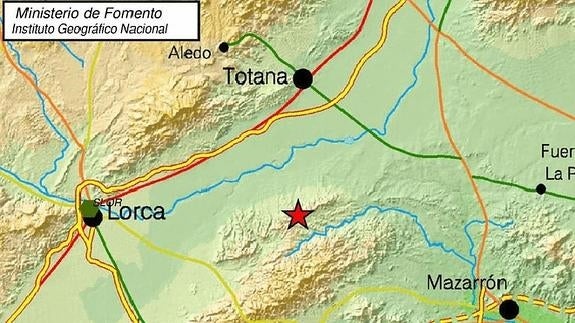 Ubicación del epicentro del terremoto.