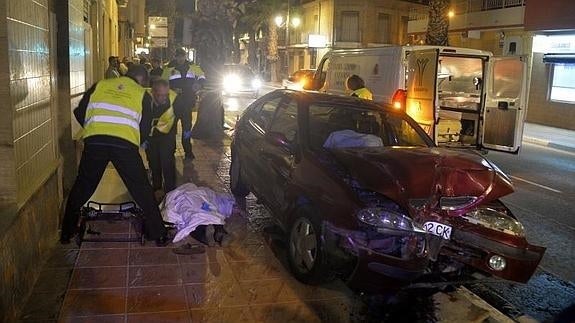 Imagen del coche siniestrado en Los Alcázares. 