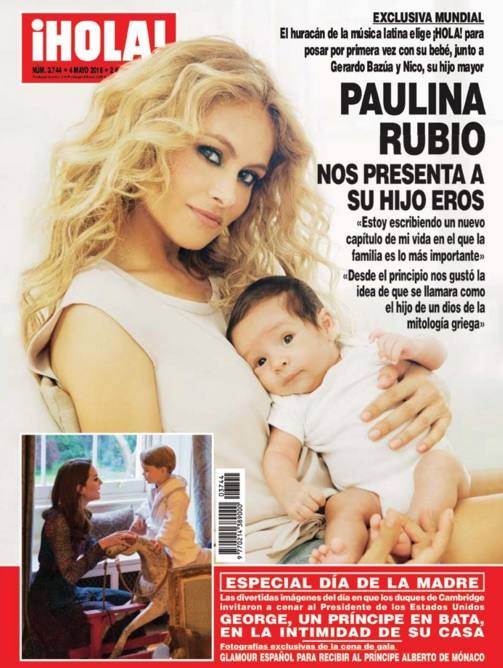 Paulina Rubio da la sorpresa con el nacimiento de su segundo hijo en la revista '¡Hola!'. 