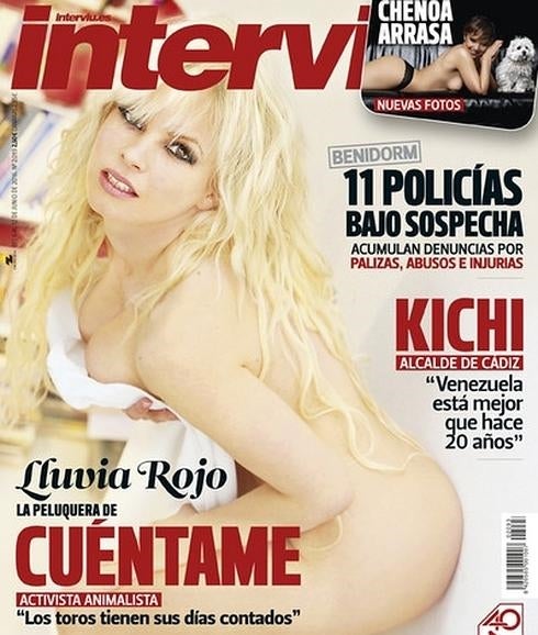 Portada de Interviú con Lluvia Rojo.