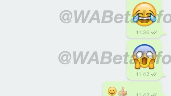 Los nuevos emoticonos gigantes de WhatsApp