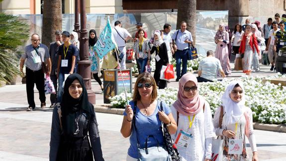 Turistas por las calles de Murcia. 