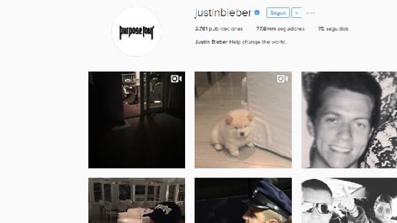 Portada del perfil de Justin Bieber en Instagram.