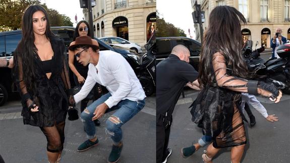 El momento de la agresión de Vitalii a Kim Kardashian y la repulsión de la misma por parte de Pascal Duvier