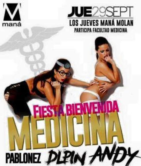 Cartel de la fiesta de Medicina celebrada el pasado jueves.