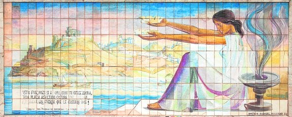 Mural de Enrique Gabriel Navarro que se puede contemplar en el Parque Torres de Cartagena.