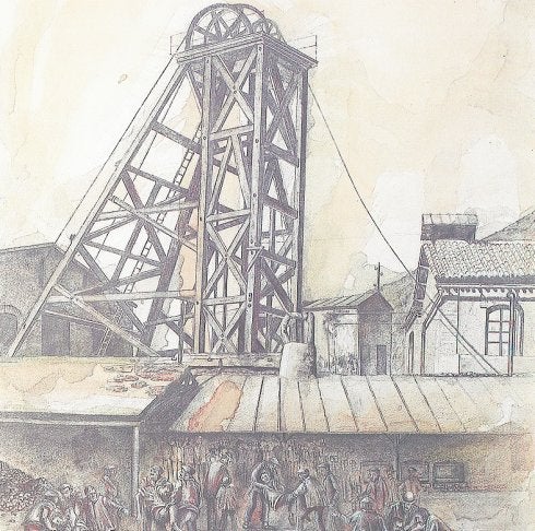 Lámina del accidente en la mina 'Impensada'.