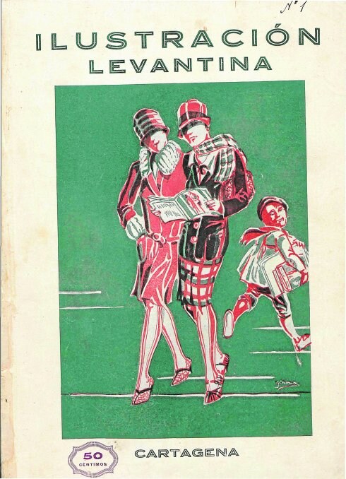 Portada de la revista cartagenera 'La ilustración', publicada en 1928 y cuyo ejemplar costaba 50 céntimos.