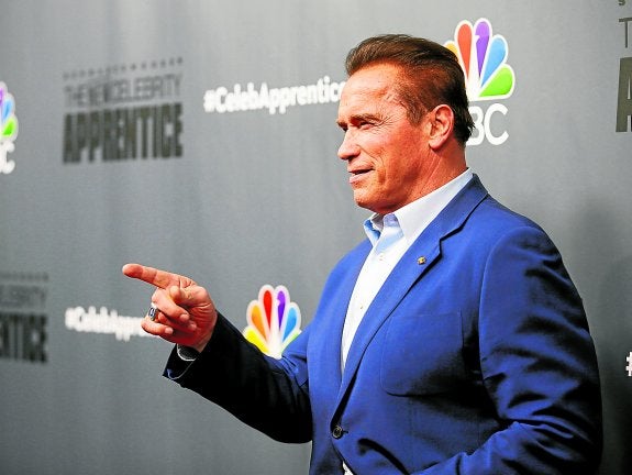 Arnold Schwarzenegger, durante la presentación del espacio de la NBC. 