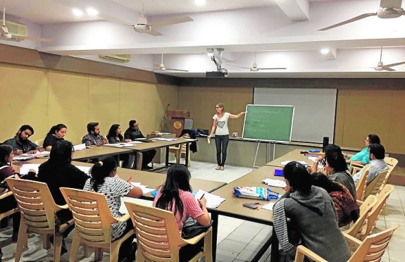 Los alumnos de la India, en una clase, el pasado curso.