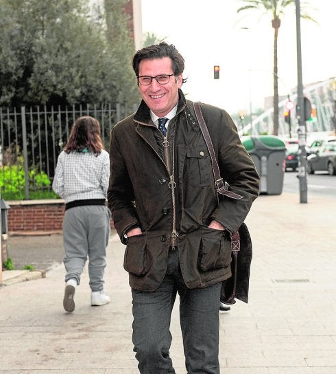 El presidente del TSJ, Pasqual del Riquelme, ayer antes de la reunión.