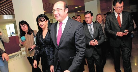 El presidente regional, Pedro Antonio Sánchez, ayer, en un acto en el Auditorio Víctor Villegas.