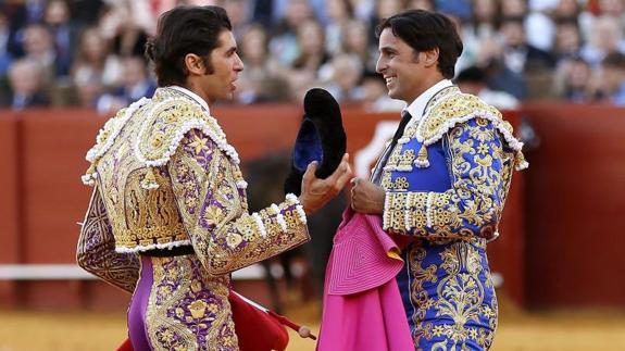 Cayetano y Francisco Rivera Ordóñez, en la Maestranza. 
