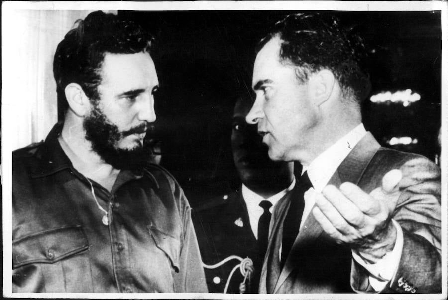 Nixon y Castro durante la entrevista que mantuvieron en Washington.