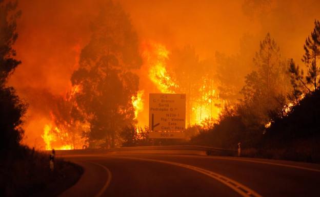 Imagen principal - El fuego asola Portugal.