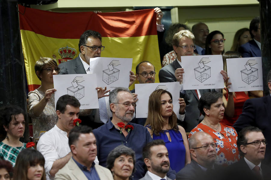 El Rey defiende en el Congreso la unidad de España y la convivencia de todos los españoles.