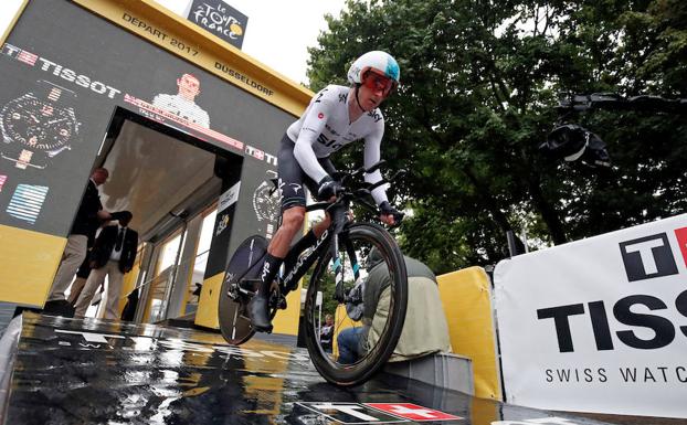 Geraint Thomas, en la primera etapa