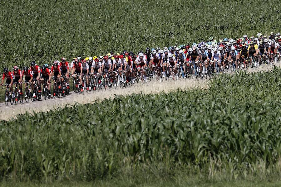 Arnaud Démare se llevó el triunfo en un sprint marcado por el codazo de Sagan a Cavendish y su posterior expulsión del Tour de Francia.