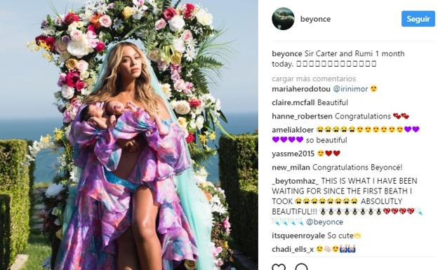 Imagen de Beyoncé con sus bebés. 