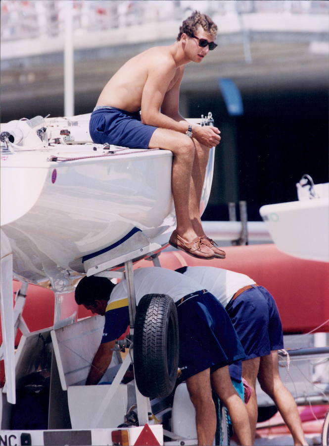 El por entonces príncipe Felipe, durante su participación en los Juegos Olímpicos de Barcelona 92. 